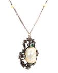 Edwardian Natural Pearl, Emeralds, and Diamond Necklace