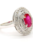 Ruby and Diamond Halo Ring
