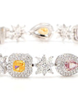 GIA Certified Natural Fancy Orange and Pink Diamond Bracelet