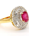 Ruby and Diamond Halo Ring