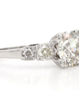 Art Deco 2.3 Carat Old Euro Diamond and Platinum Ring, Size 7