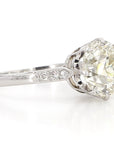 2.54 Carat Solitaire Diamond Platinum Ring, Size 4.5