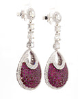 16 Carat Natural Ruby, Sapphir and 4.42 Carat Diamond Two Sided 18K Earrings