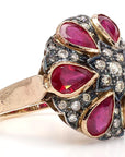 7.22 Carat Ruby and 1 Carat Diamond 18K Gold Ring, Size 7.75