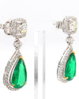 9 Carat Zambian Emerald and 1.01 Carat Diamond Ring in 18K Gold - 2 Pieces