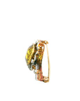 GIA Certified 9.65 Carat Yellow Sapphire and Diamond Art Deco 18K Gold Brooch