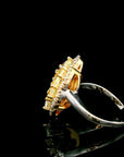 2.73 Carat Natural Fancy Yellow Diamond Cluster Ring 18K Gold, Size 6