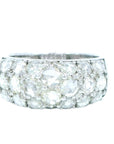 7.29 Carat Rose Cut Cluster Ring 18K Gold, Size 6.5