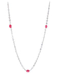 11 Carat Ruby and 8.52 Carat Diamond Platinum Long Chain Necklace