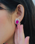 11.80 Carat Natural Unheated Burmese Rubies and Diamond Earrings