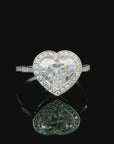 GIA Certified 1.63 Carat Heart Shaped Diamond 18K Gold Ring, Size 5.5