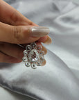 4.50 Carat Rose Cut and 2.40 Carat Pear Shaped Diamond 18K Gold Pendant