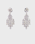9.39 Carat Pear & Marquise Natural Diamond Earring in 18K White Gold - 2 Pieces