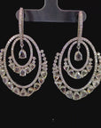 8.2 Carat Rosecut Diamond & 3.02 Carat Round Diamond Drop Earrings - 2 Pieces