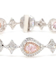 GIA Certifies Natural Fancy Pink Color Diamond Bracelet