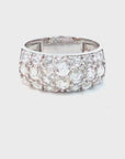 7.29 Carat Rose Cut Cluster Ring 18K Gold, Size 6.5