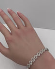 6.50 Carat Rose Cut and Round Brilliant Cut Diamond Tennis Halo Bracelet