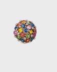 6.10 Carat Multi Sapphire and Diamond Cluster Antique Style Ring, Size 6.5