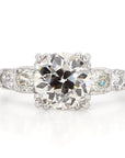 Art Deco 2.3 Carat Old Euro Diamond and Platinum Ring, Size 7
