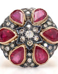 7.22 Carat Ruby and 1 Carat Diamond 18K Gold Ring, Size 7.75