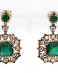 The York - 16.1 Carat Zambian Emerald and Diamond Earrings - 2 Pieces