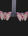 1.65 Carat Diamond Butterfly Stud Earrings in 14K Gold - 2 Pieces