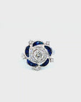 1.56 Carat Diamond Sapphire Cluster Ring 18K Gold