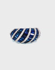 4.32 Carat Sapphire and Diamond Cluster Ring, Size 7