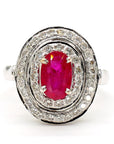 Ruby and Diamond Halo Ring