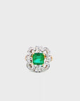 1.90 Carat Suare Emerald 18K Gold Ring, Size 6.25