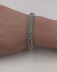 16.50 Carat Serpent Diamond Bracelet 18K White Gold