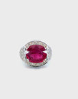 11 Carat Natural Ruby Ring and 2.3 carat Diamond Cocktail Ring, Size 6