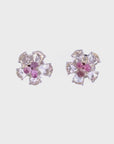 2 Carat Pink Tourmaline 2.38 Carat Rose Cut Diamond Studs