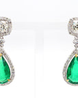 9 Carat Zambian Emerald and 1.01 Carat Diamond Ring in 18K Gold - 2 Pieces