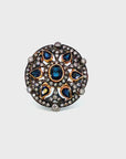 2.57 Carat Blue Sapphire and Diamond Gold Ring, Size 7.75