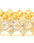 23.30 Carat Fancy Yellow Diamond Bracelet 18K White Gold