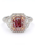 GIA Certified 2.67 Carat Fancy Pink Brown Diamond Ring in 18K Gold