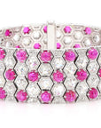17.7ct Rubies & 11.26ct Diamonds Honeycomb Design