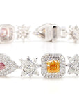 GIA Certified Natural Fancy Orange and Pink Diamond Bracelet