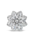 1.45 Carat Rose cut 0.43 Carat Round Diamond Lilotus Ring 18K Gold, Size 6.25