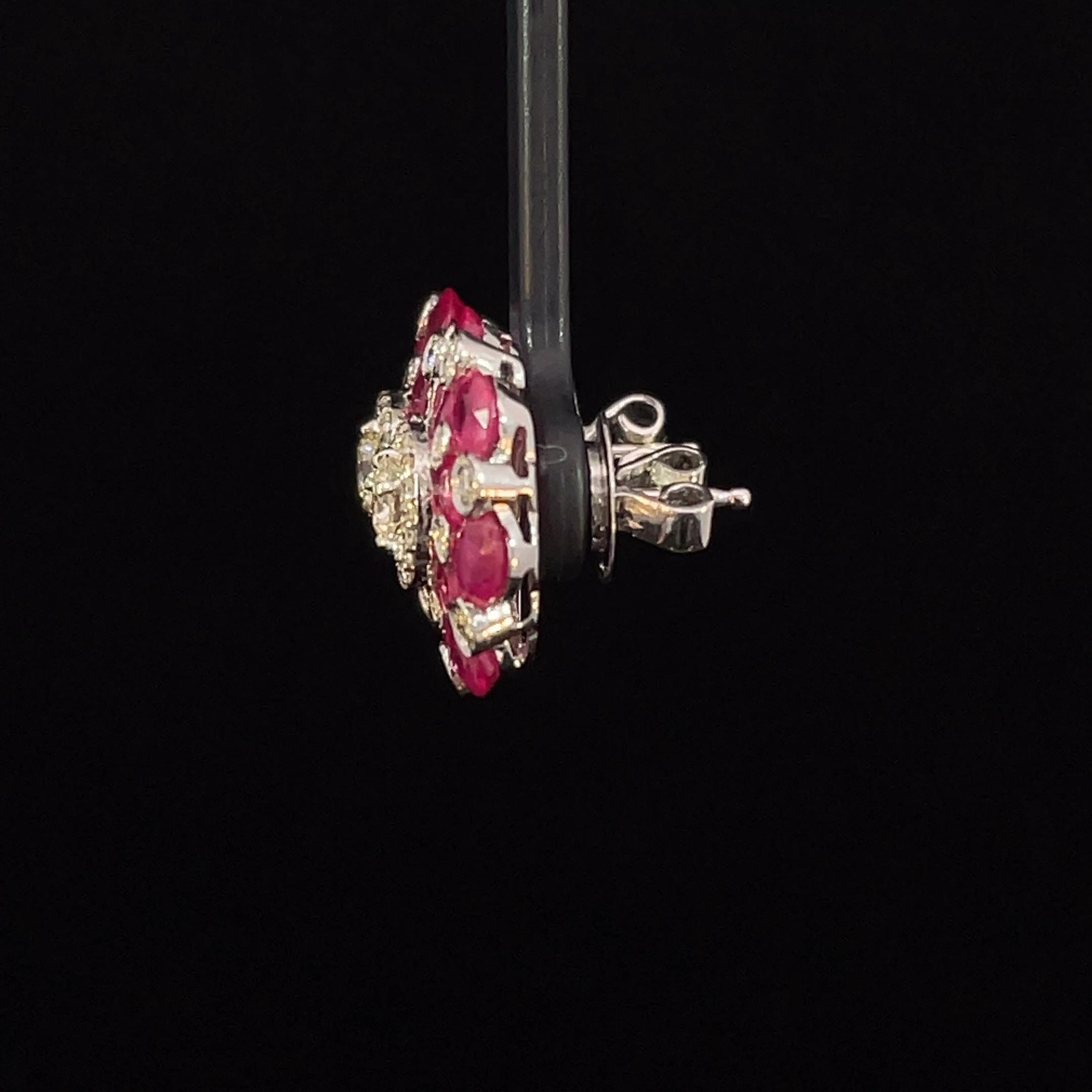 6.27 Carat Ruby Earrings