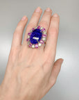 38.35 Carat Tanzanite and Pink Sapphire Cocktail Ring