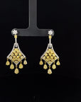 Avize Earrings - 6.81 Carat Yellow Diamond 18K White Gold
