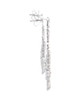 6.90 Carat Pear Rose Cut Diamond Chandelier Drop 18K White Gold Earrings