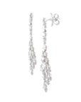 6.90 Carat Pear Rose Cut Diamond Chandelier Drop 18K White Gold Earrings
