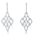 3.58 Carat Rose Cut 1.58 Carat Round Diamond Drop Earrings 18K Gold