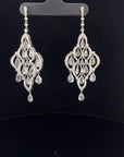 3.58 Carat Rose Cut 1.58 Carat Round Diamond Drop Earrings 18K Gold