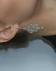 3.58 Carat Rose Cut 1.58 Carat Round Diamond Drop Earrings 18K Gold