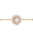 5.00 Carat Natural Pearl and Old European Cut Diamond Tie Pin 18K Yellow Gold