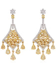 Avize Earrings - 6.81 Carat Yellow Diamond 18K White Gold